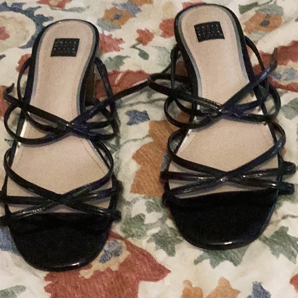 White House Black Market Black Strappy Sandals